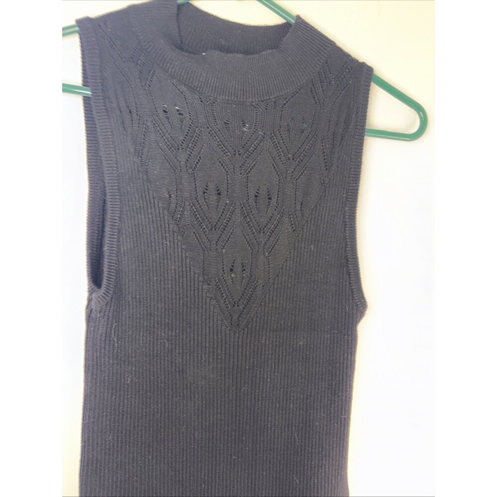 Intimately Free People Women's Sleeveless Mock Neck Bodysuit Size S Black Ribbed